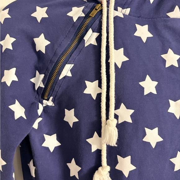 America Navy Blue Star Print Women's Hoodie - Picture 4 of 8